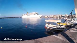 Το "Costa Neoromantica" αναχωρεί από το λιμάνι της Καλαμάτας (timelapse)