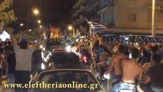 Πανηγυρισμοί στην Καλαμάτα για την πρόκριση της Ελλάδας στους "16" του Μουντιάλ