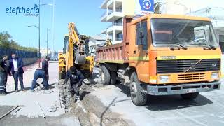 Σε εξέλιξη εργασίες στην οδό Ναυαρίνου μεταξύ Τσαμαδού και Φαρών
