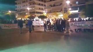 Συγκέντρωση του Εργατικού Κέντρου Καλαμάτας για την εξέγερση του Πολυτεχνείου