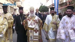 Λιτάνευση της εικόνας της Υπαπαντής στο κέντρο της Καλαμάτας