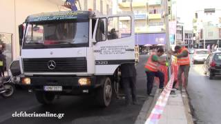 Κολόνες φωτισμού στη Βασ. Γεωργίου στην Καλαμάτα