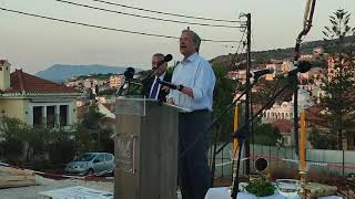 Ο πρώην πρωθυπουργός Αντώνης Σαμαράς στη θεμελίωση του Ειρηνοδικείου Πύλου
