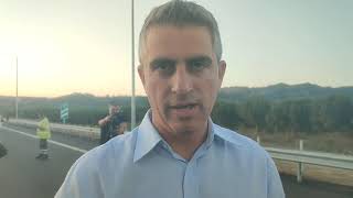 Ο υπουργός Υποδομών Χρίστος Δήμας μετά τα εγκαίνια του Πάτρα - Πύργος