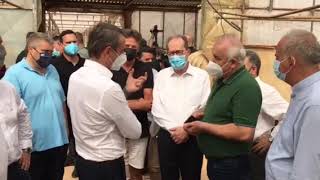 Επίσκεψη Μητσοτάκη στα θερμοκήπια Μιχαλακόπουλου στον Λαγκούβαρδο Φιλιατρών
