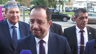 Η δήλωση του Προέδρου της Κυπριακής Δημοκρατίας κατά την είσοδό του στο Μέγαρο Χορού Καλαμάτας
