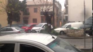 Ισχυρή βροχή και χαλάζι στην Καλαμάτα