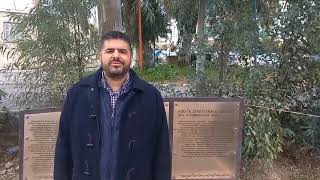 Ο υποψήφιος βουλευτής Μεσσηνίας του ΚΚΕ Γιάννης Γαλανόπουλος στο μνημείο εκτελεσθέντων της 8/2/1944