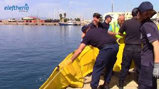 Ασκηση αντιμετώπισης φωτιάς σε σκάφος από το Λιμεναρχείο Καλαμάτας