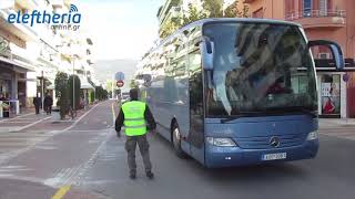 Δεν μπορούν να στρίψουν τα πούλμαν από την Αριστομένους