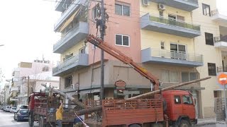 Εναερίτες στην οδό Ακρίτα στην Καλαμάτα