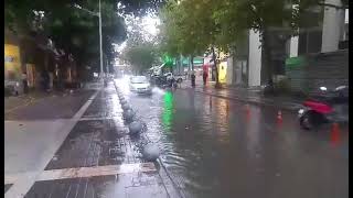 Καλαμάτα: Σε... ποτάμι μετατράπηκε η οδός Σιδηροδρομικού Σταθμού