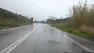 Οδηγώντας με βροχή στην παλία Εθνική Οδό Καλαμάτας - Τρίπολης