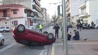 Τροχαίο με ανατροπή Ι.Χ. στην Καλαμάτα